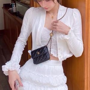 Japanese Kawaii White Cottage Balletcore Lace Cardigan Shirt Top